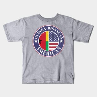 Proud Guinea-Bissauan-American Badge - Guinea-Bissau Flag Kids T-Shirt